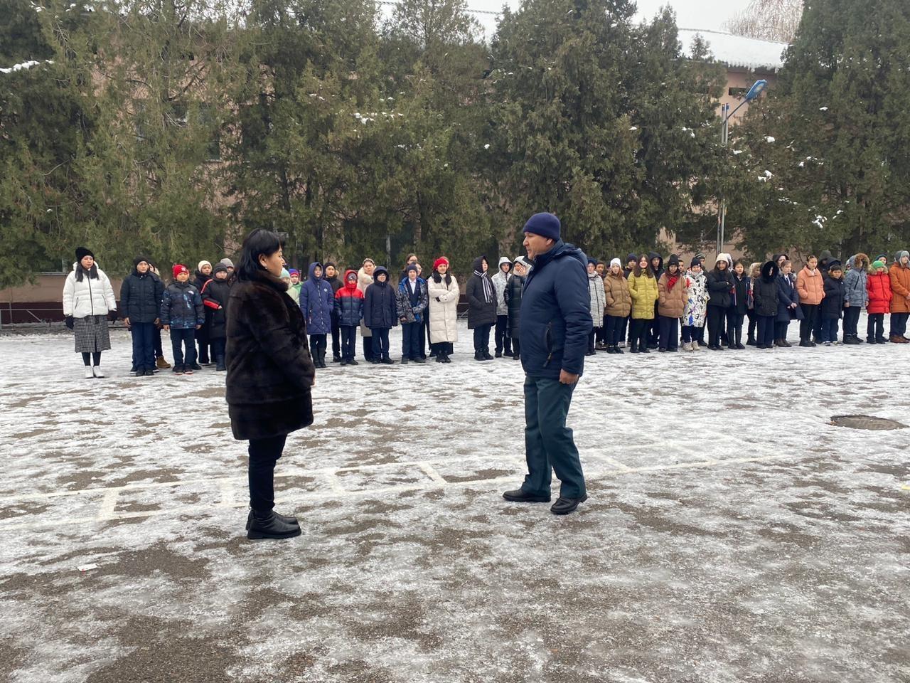 В КГУ ОШ № 89 прошла объектовая сейсма тренировка  согласно плану РУЧС Турксибского района