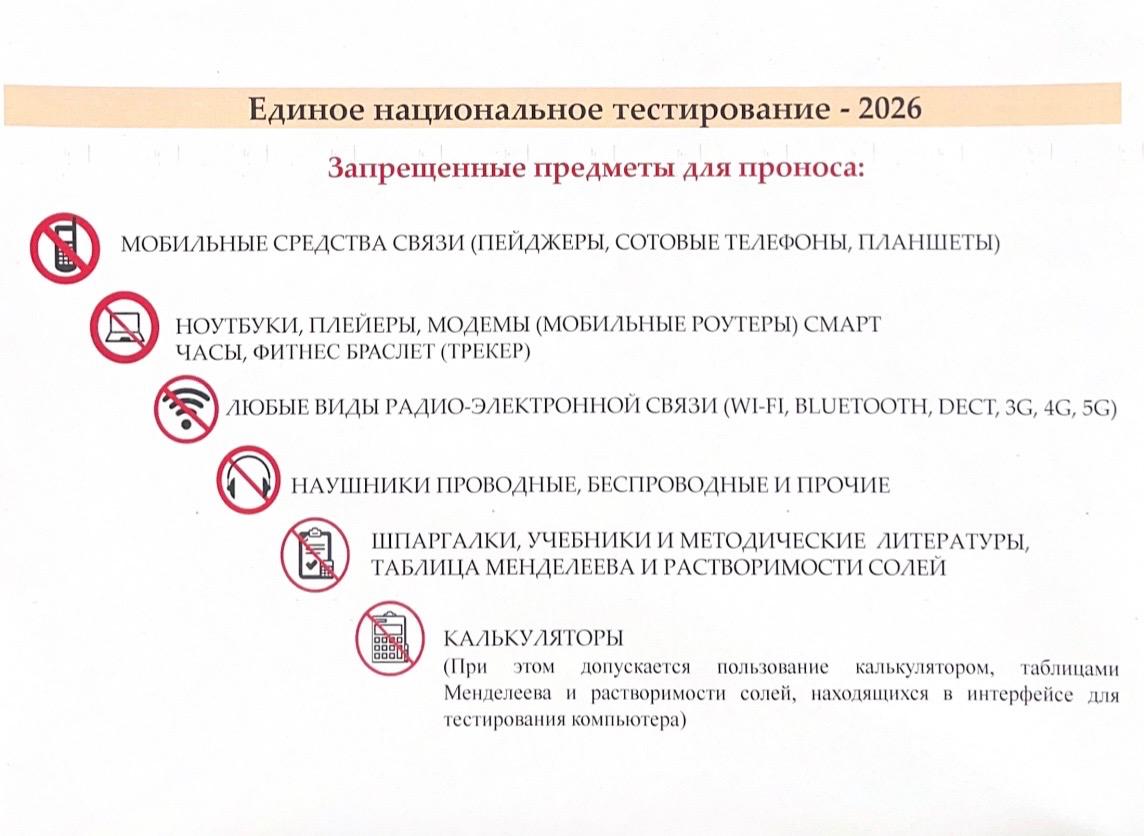 Единое национальное тестирование - 2026
